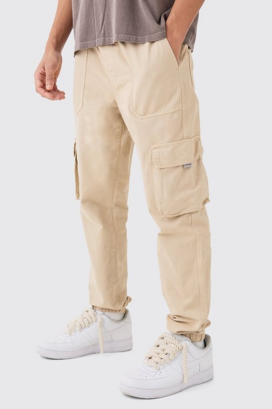 Slim-Fit Cargo-Jogginghose mit elastischem Bund und Logo