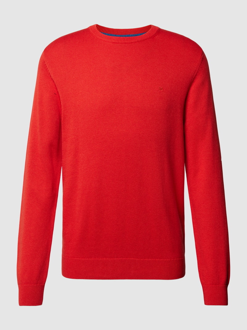 Strickpullover in melierter Optik in koralle meliert