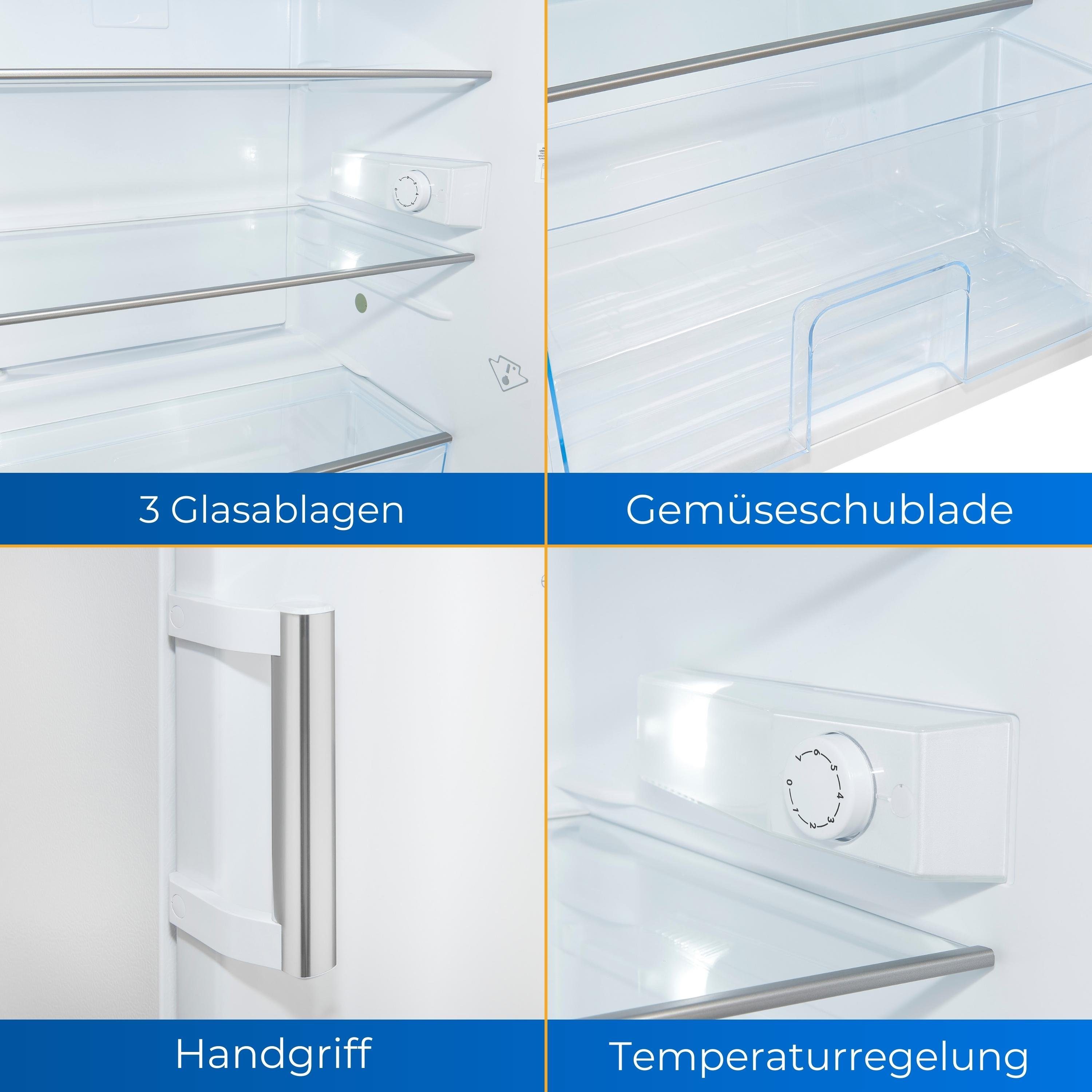 exquisit Vollraumkühlschrank KS516-V-H-010D, 85 cm hoch, 56 cm breit, für kleine Haushalte oder als Zweitkühlschrank