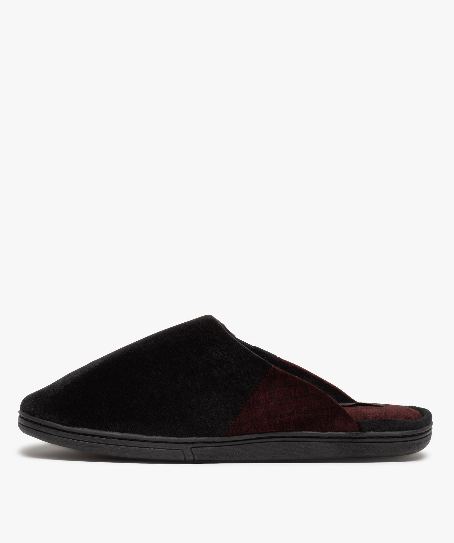 Chaussons homme mules plates en velours ras – Dim noir | GEMO