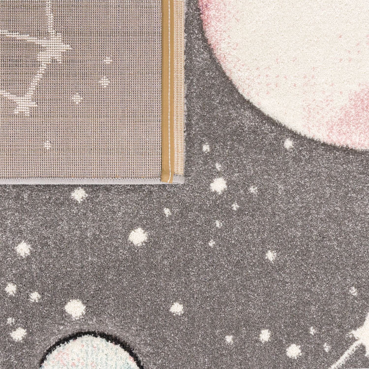 Kinderteppich Kinderteppich Spielteppich Mit Planeten Und Sternen, TT Home, rechteckig, Höhe: 17 mm