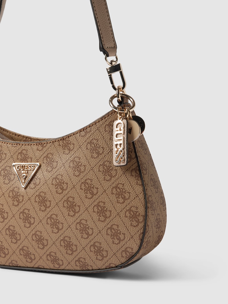 Shoulder Bag mit Allover-Logo Modell 'NOELLE' in beige