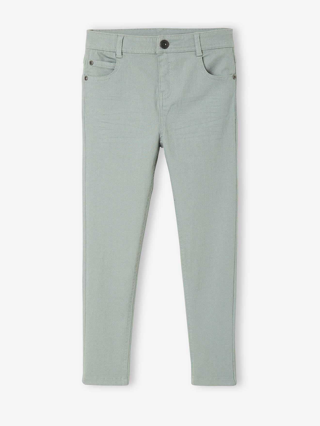 Pantalon slim MorphologiK FIN garçon vert sauge