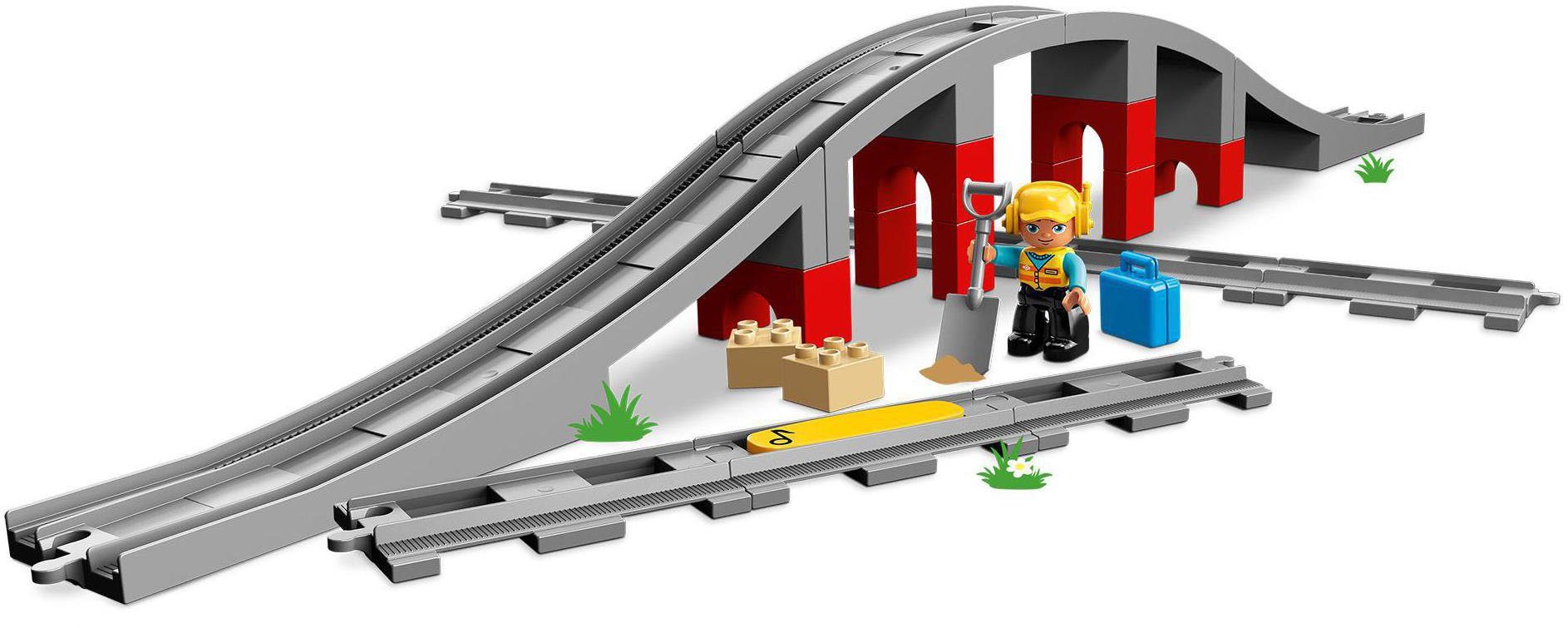 LEGO® Konstruktionsspielsteine Eisenbahnbrücke und Schienen (10872), LEGO® DUPLO® Town, (26 St), Made in Europe