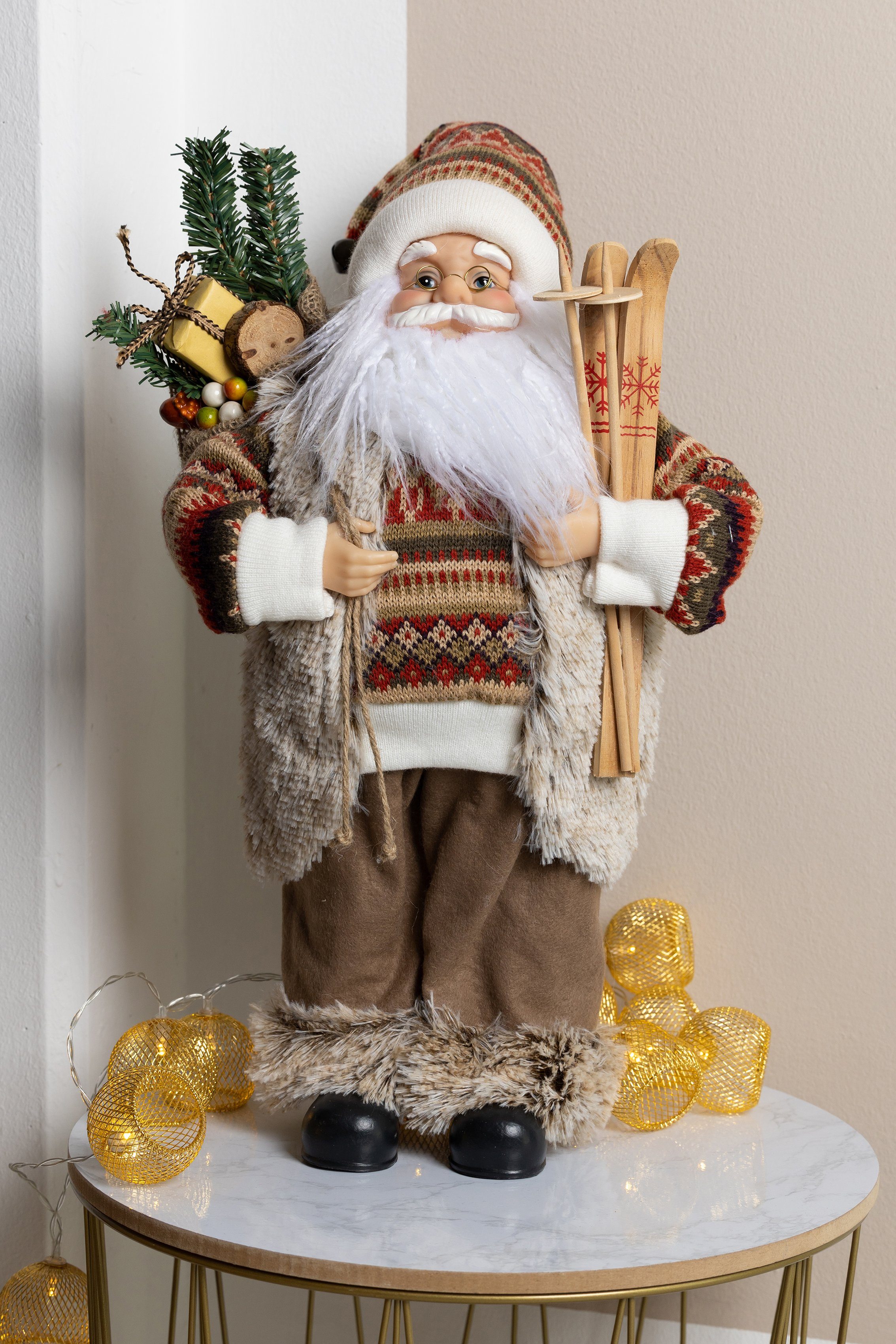 Myflair Möbel & Accessoires Weihnachtsmann Weihnachtsdeko (1 St), mit Skiern, Höhe ca. 45 cm