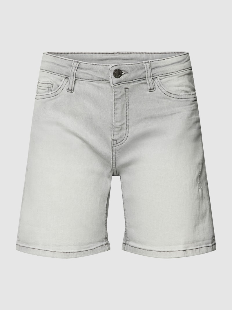 Jeansshorts im 5-Pocket-Design in hellgrau
