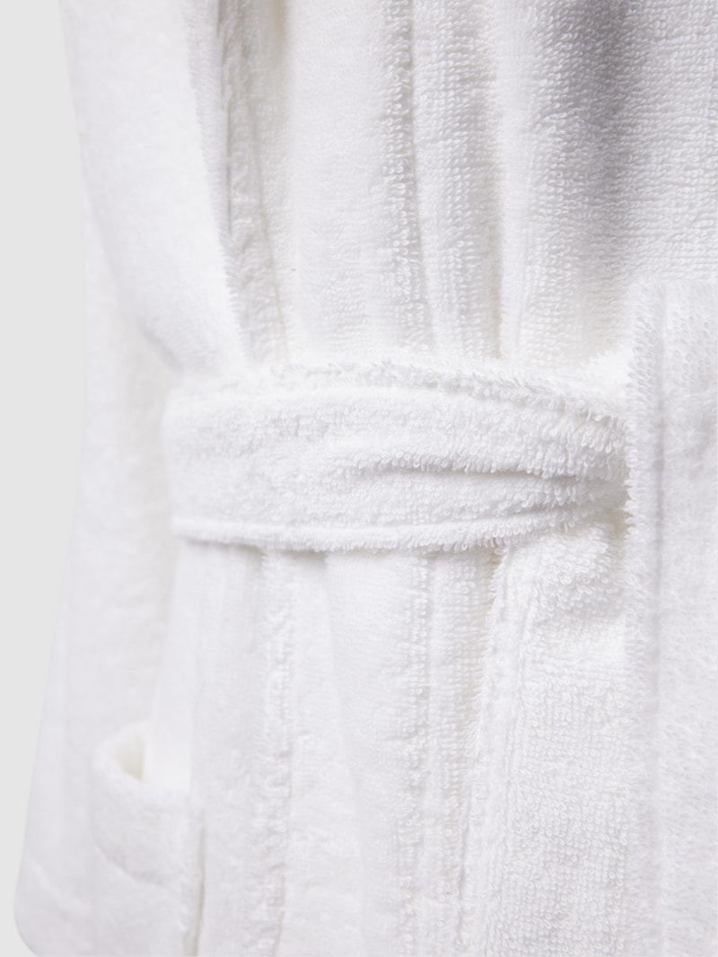 Bademantel mit Label-Stitching Modell 'MONOGRAM' in weiß