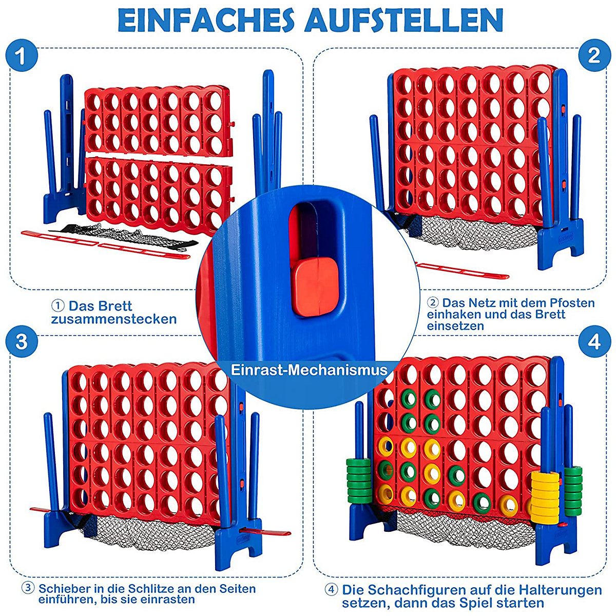 Vier Gewinnt Spielset inkl. 42 Jumbo Ringen