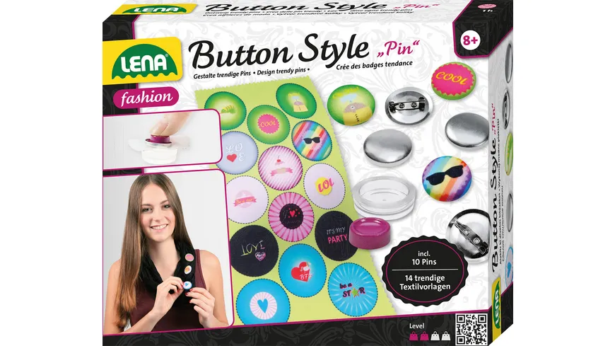 LENA Button Style Pin, Faltschachtel 42566