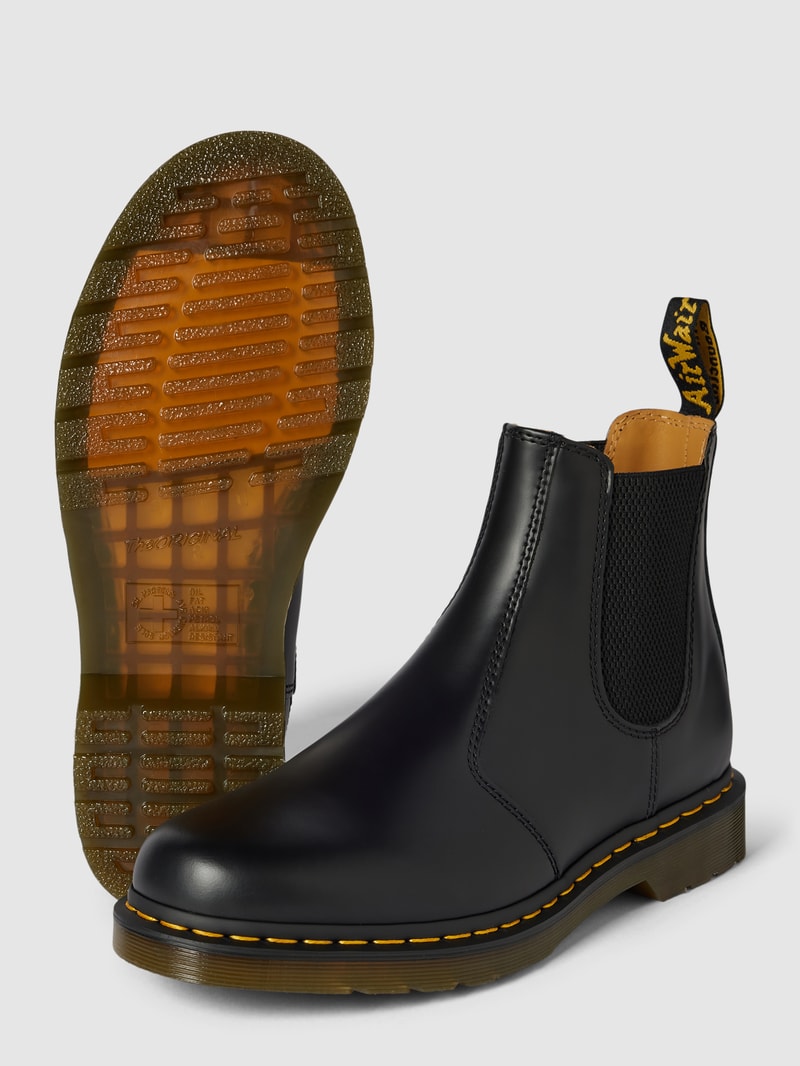Chelsea Boots aus echtem Leder in schwarz