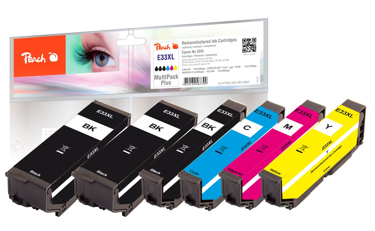 Peach Spar Pack Plus Tintenpatronen ersetzt Epson T3357, No. 33XL