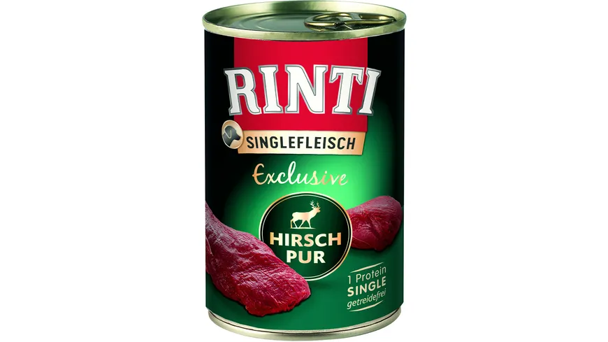 RINTI Hundenassfutter Singlefleisch Exclusive Hirsch Pur 400 g