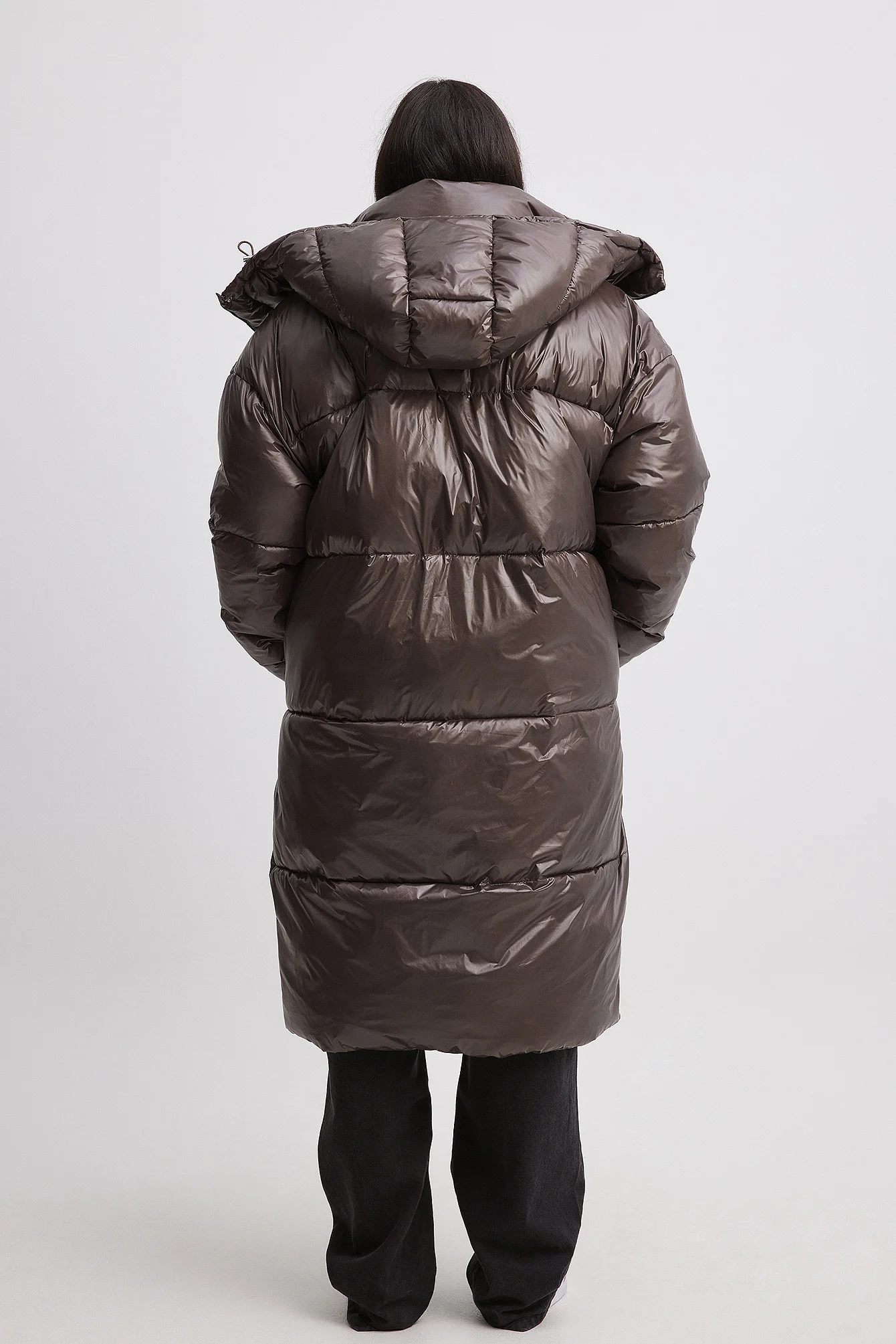 Lange oversized wattierte Jacke