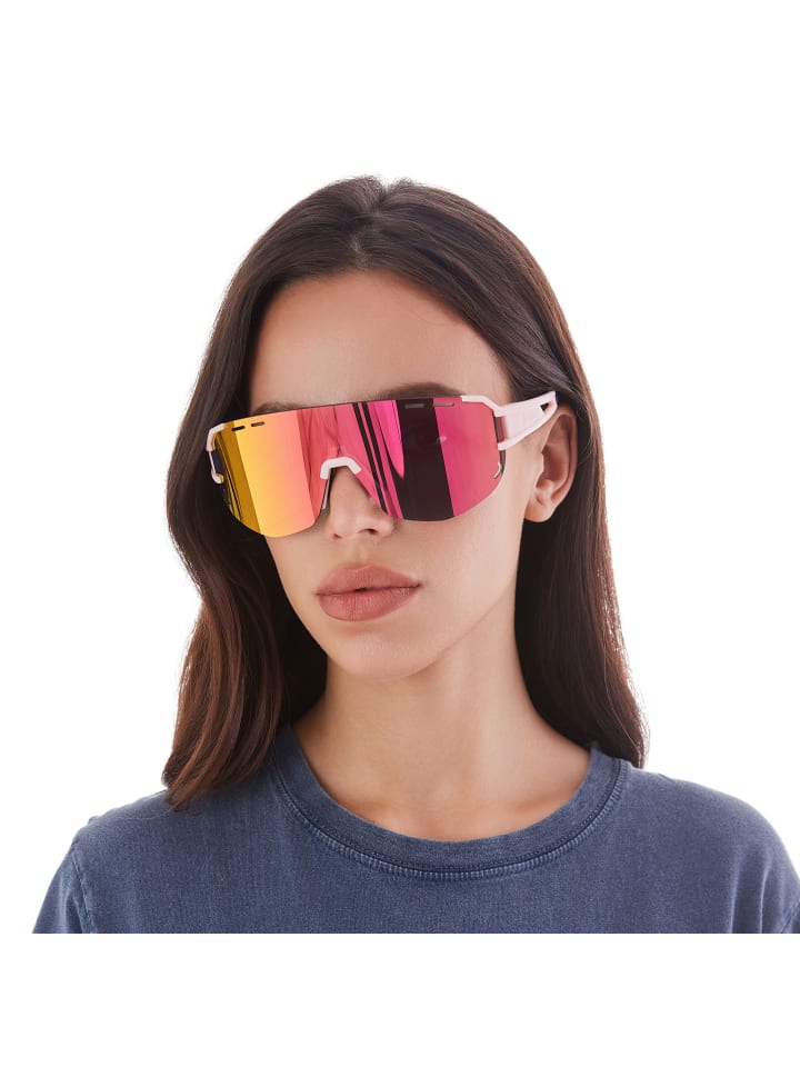 YEAZ SUNGLOW Sport-Sonnenbrille weiß/blau in pink / rosa günstig kaufen onesize