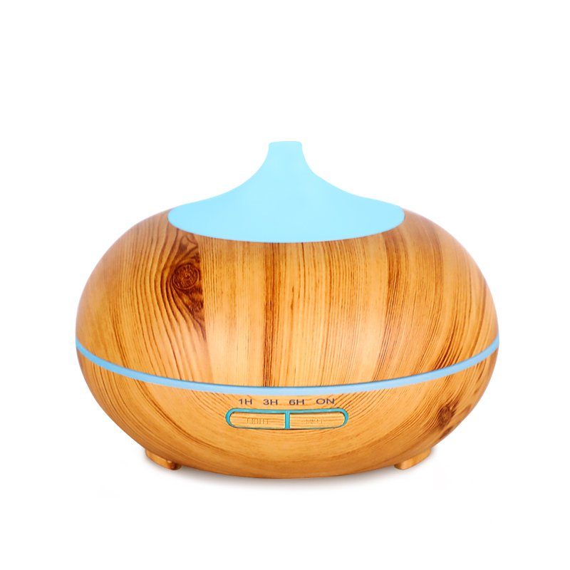 Hyrican Luftbefeuchter Aroma Ultraschall Luftbefeuchter/Diffuser, 0,3 l Wassertank, 300ml antibakterieller Wassertank, 7 Farben-LED-Beleuchtung, Holzoptik