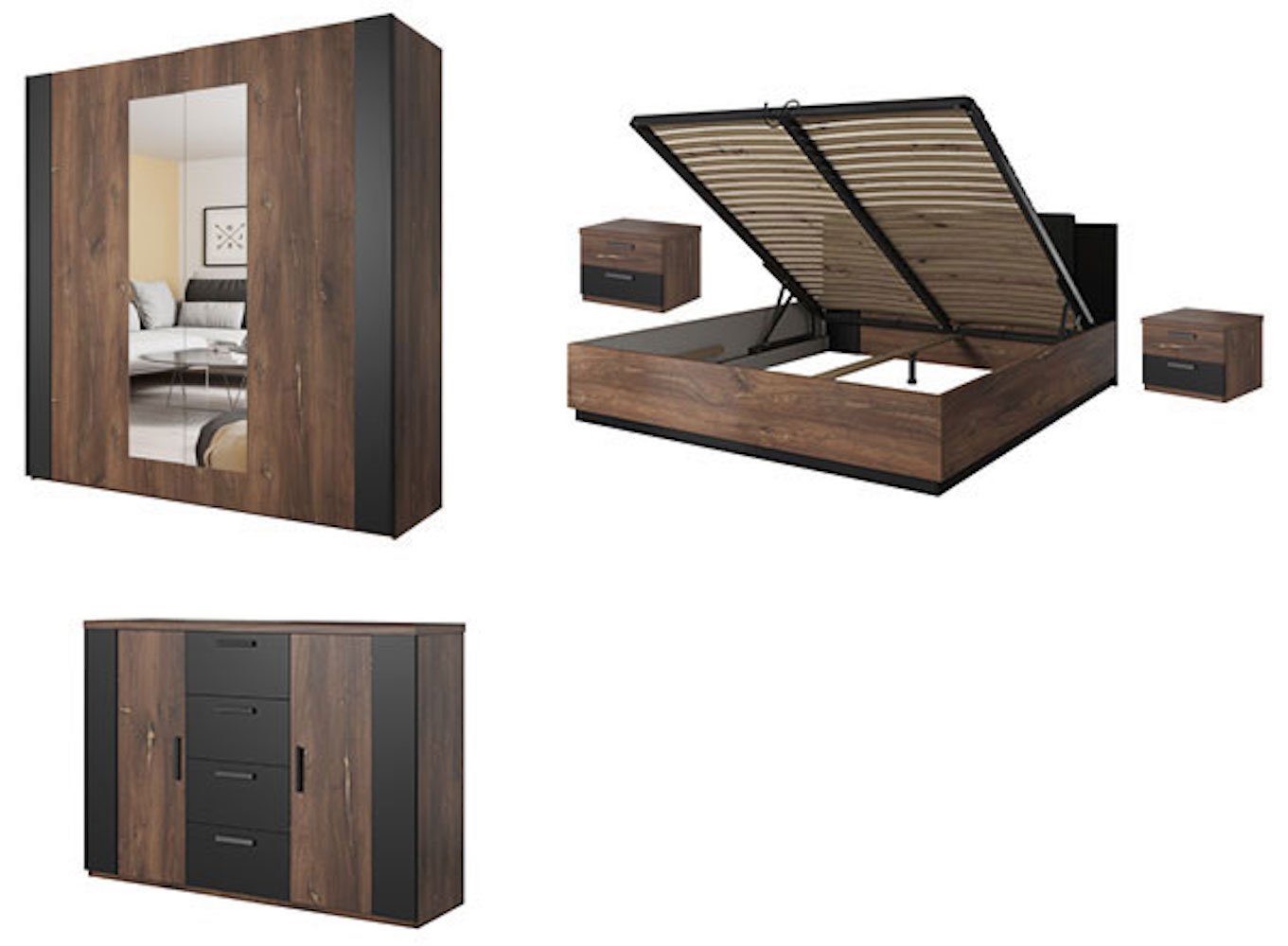 Helvetia Schlafzimmer-Set Sigma, 5-teilig Ausführung wählbar