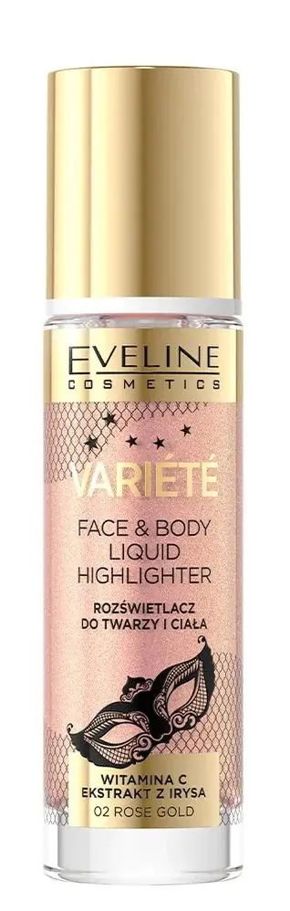 „Eveline Variete“ skystas šviesinamasis veido ir kūno švytėjimo suteikiantis kremas „02 Rose Gold“