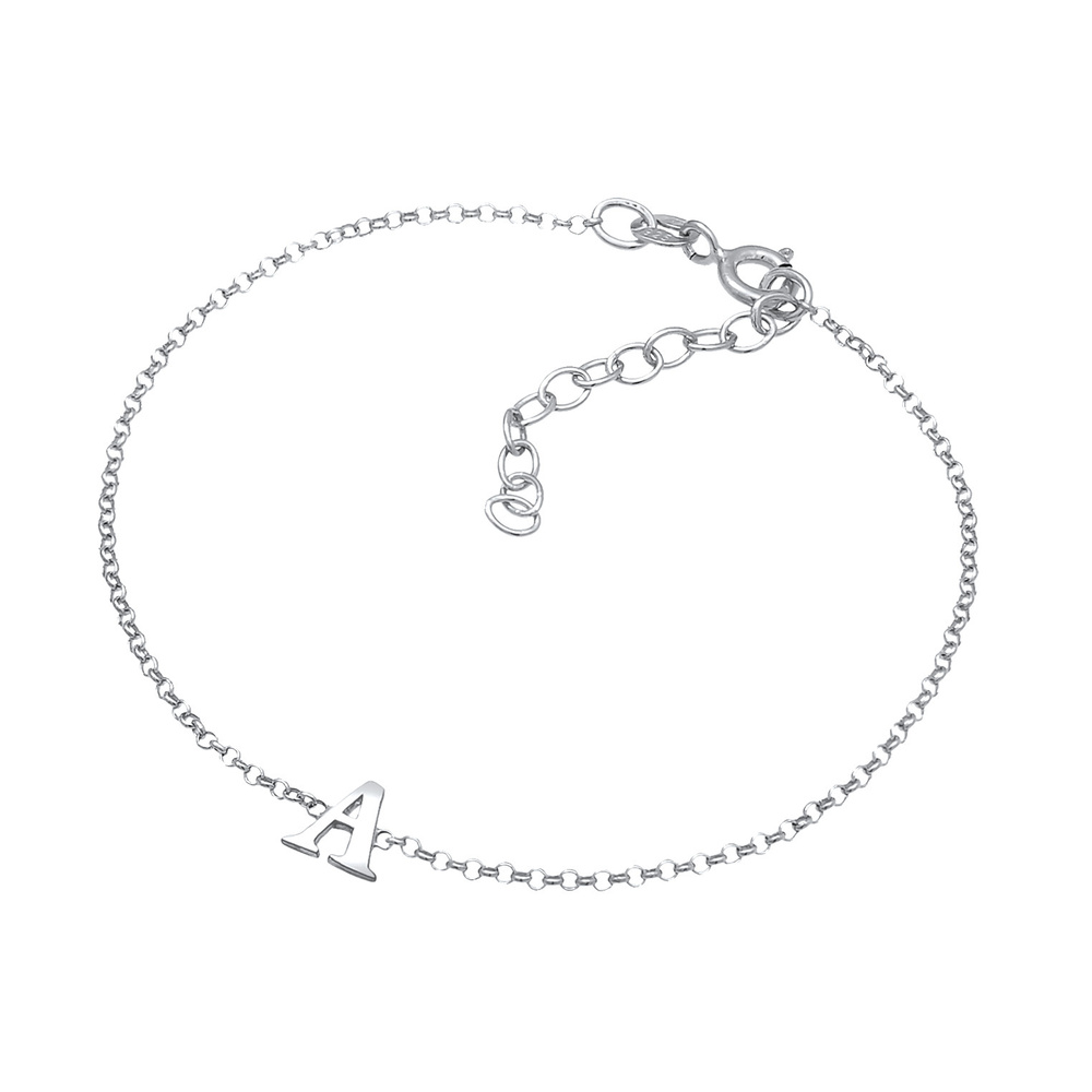 Elli Elli Bracelet Femmes pendentif lettre A Basique en argent sterling 925 Bracelet