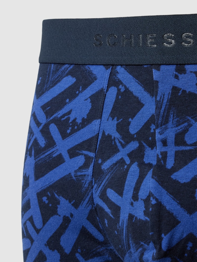 Trunks mit elastischem Label-Bund im 3er-Pack in blau