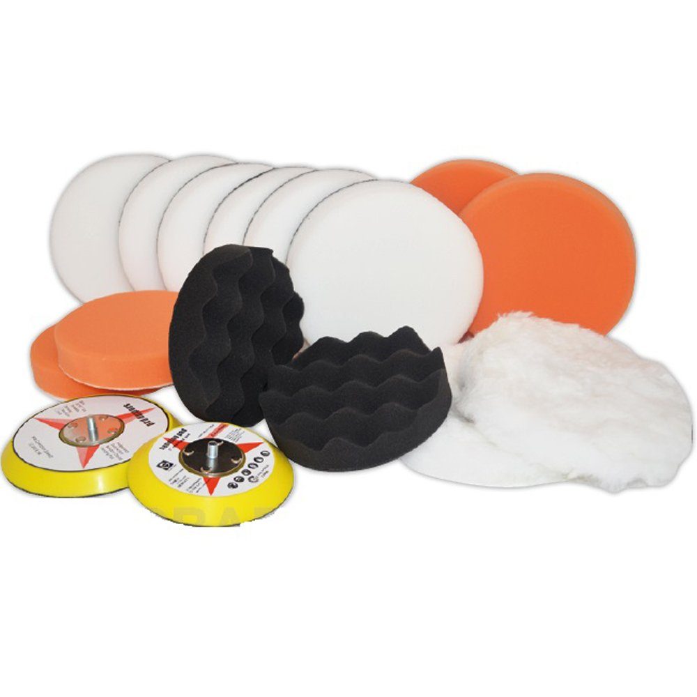 PROMAFIT Exzenter Poliermaschine Exzenter Poliermaschine 710 W 8mm Hub (Set 2), 2500 min. U/min, 6800 max. U/min, (Set, 2), ohne Akku und Ladegerät, Poliermaschine für Rechts- und Linkshänder