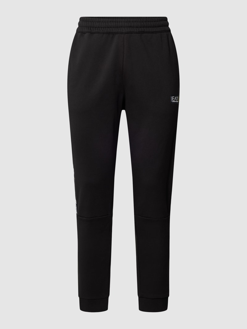 Sweatpants mit Label-Print in schwarz