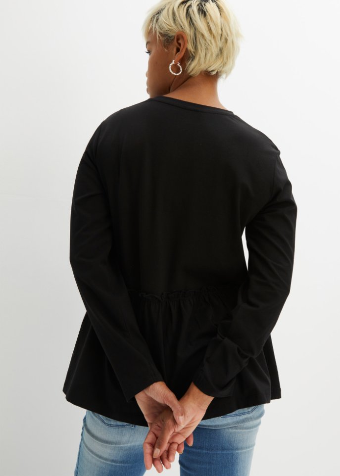 Langarmshirt mit Schößchen
