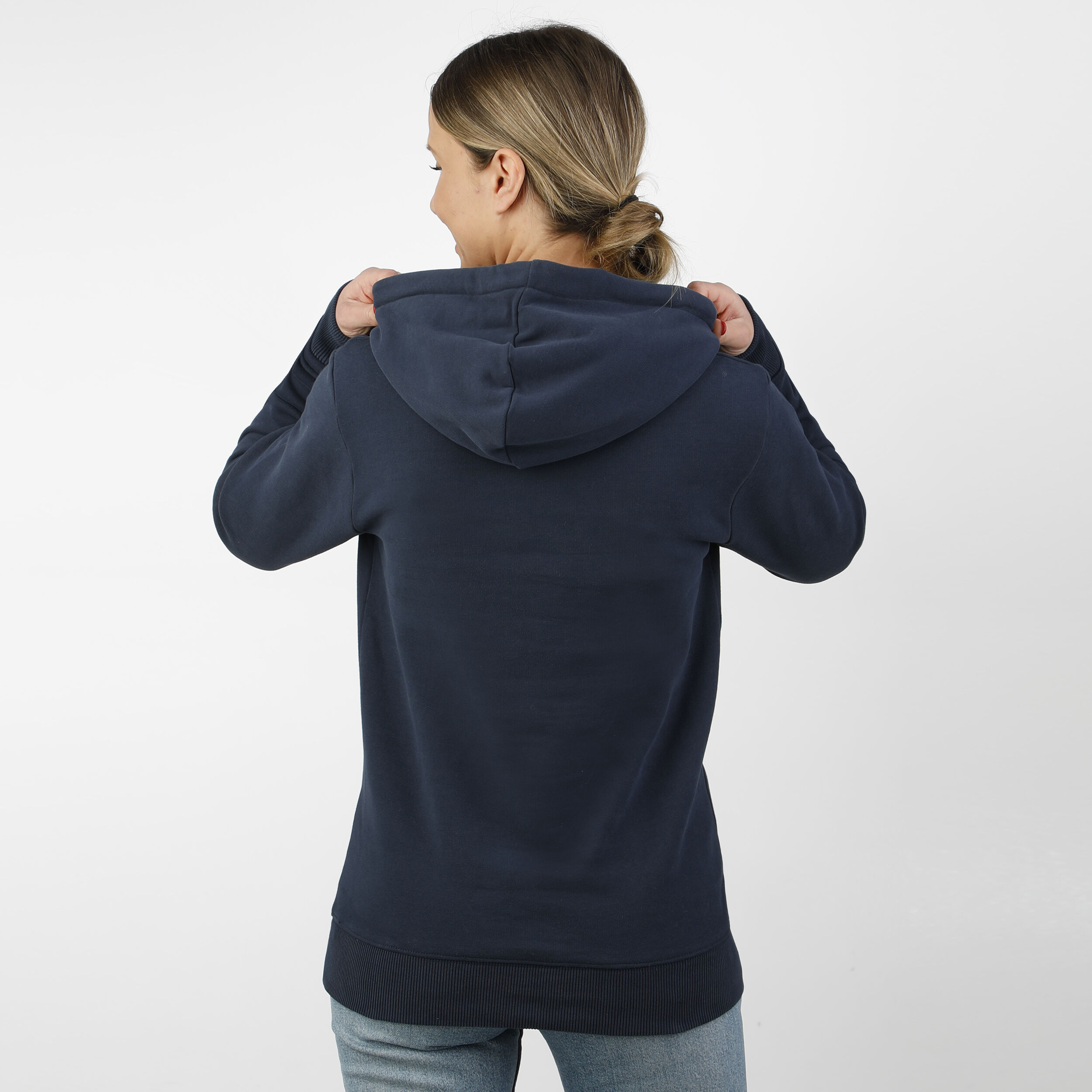 Baseline Logo Metallic Hoody Damen - Dunkelblau, Gold