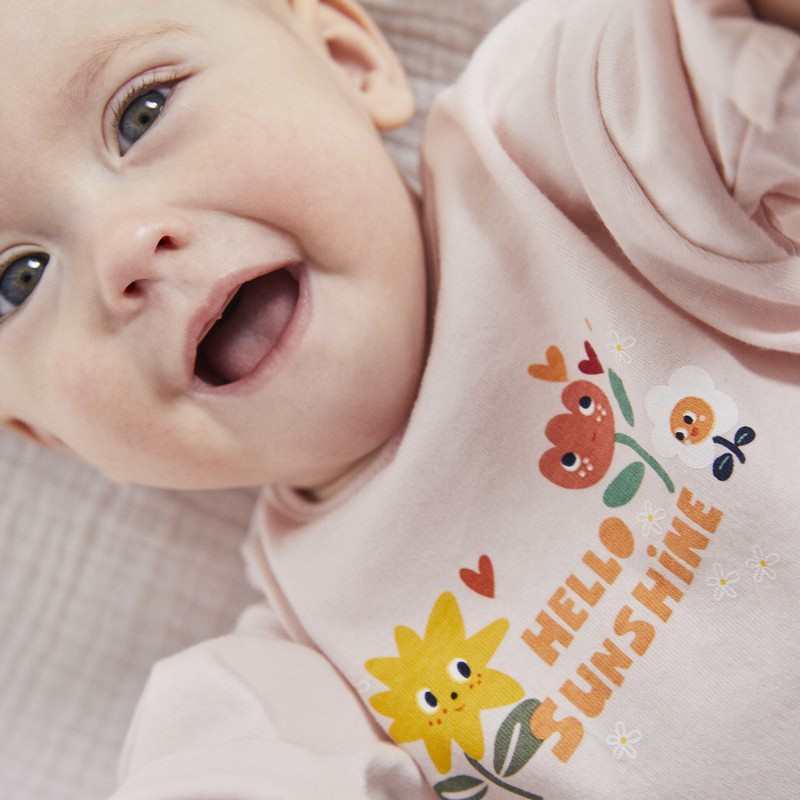 T-shirt bébé fille à message rose Catimini