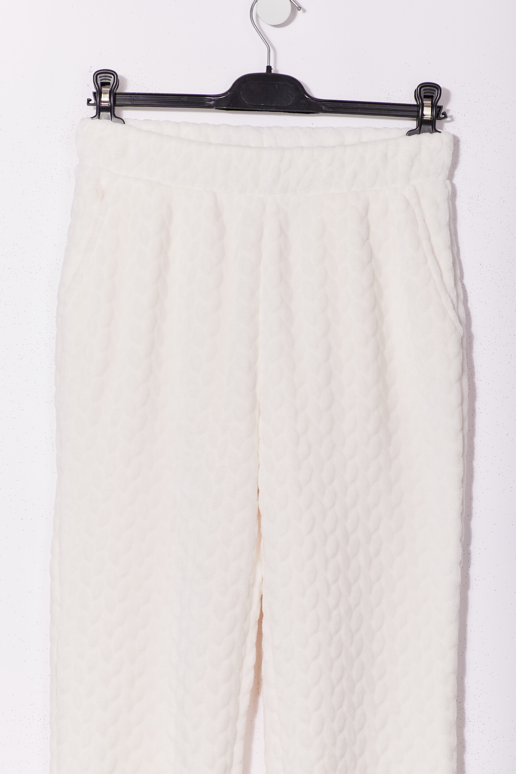 Pantalon de pyjama aspect matelassé blanc femme | La Halle