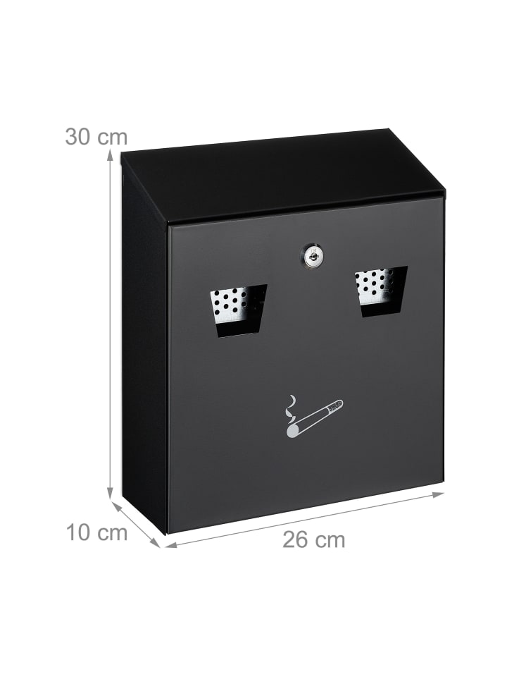 relaxdays Wandaschenbecher in Schwarz günstig kaufen onesize