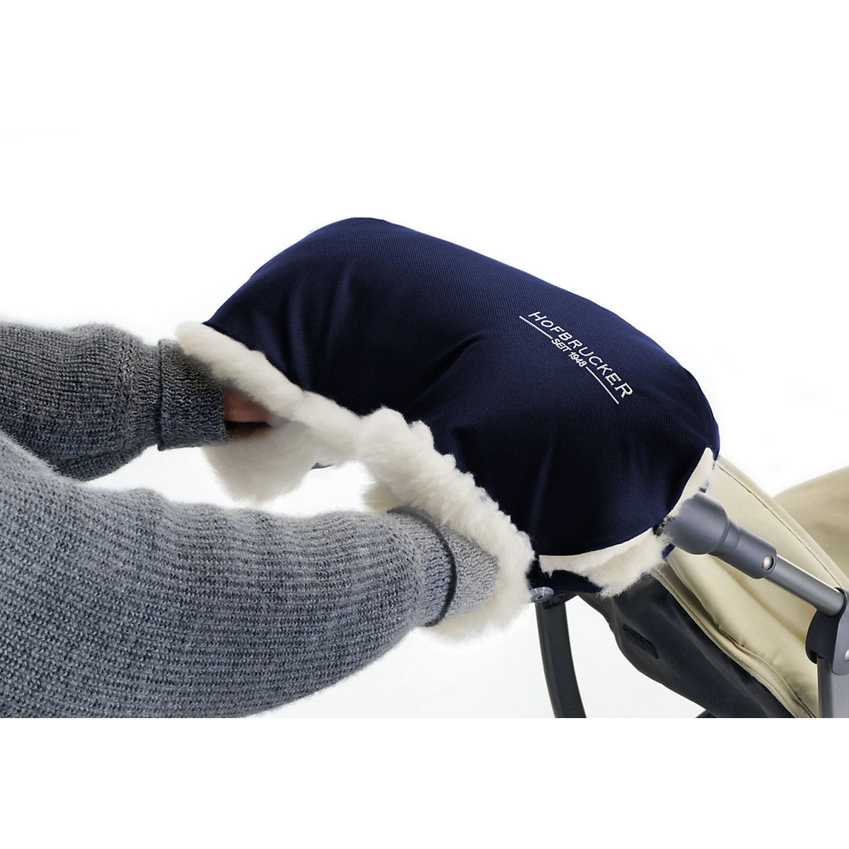 Oliven Lammfell Handmuff Fußsäcke