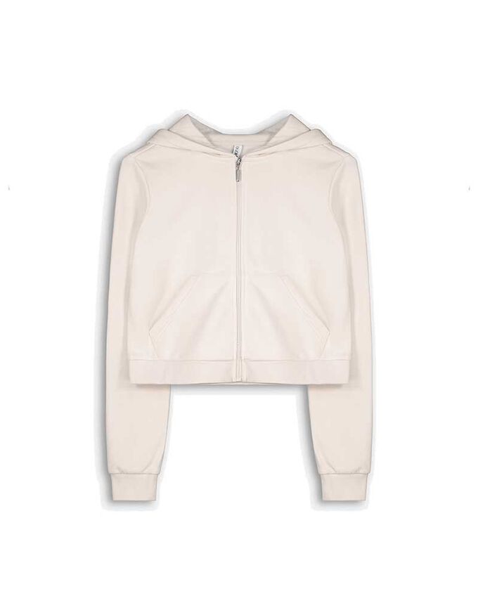 Cropped Sweatjacke - einfarbig