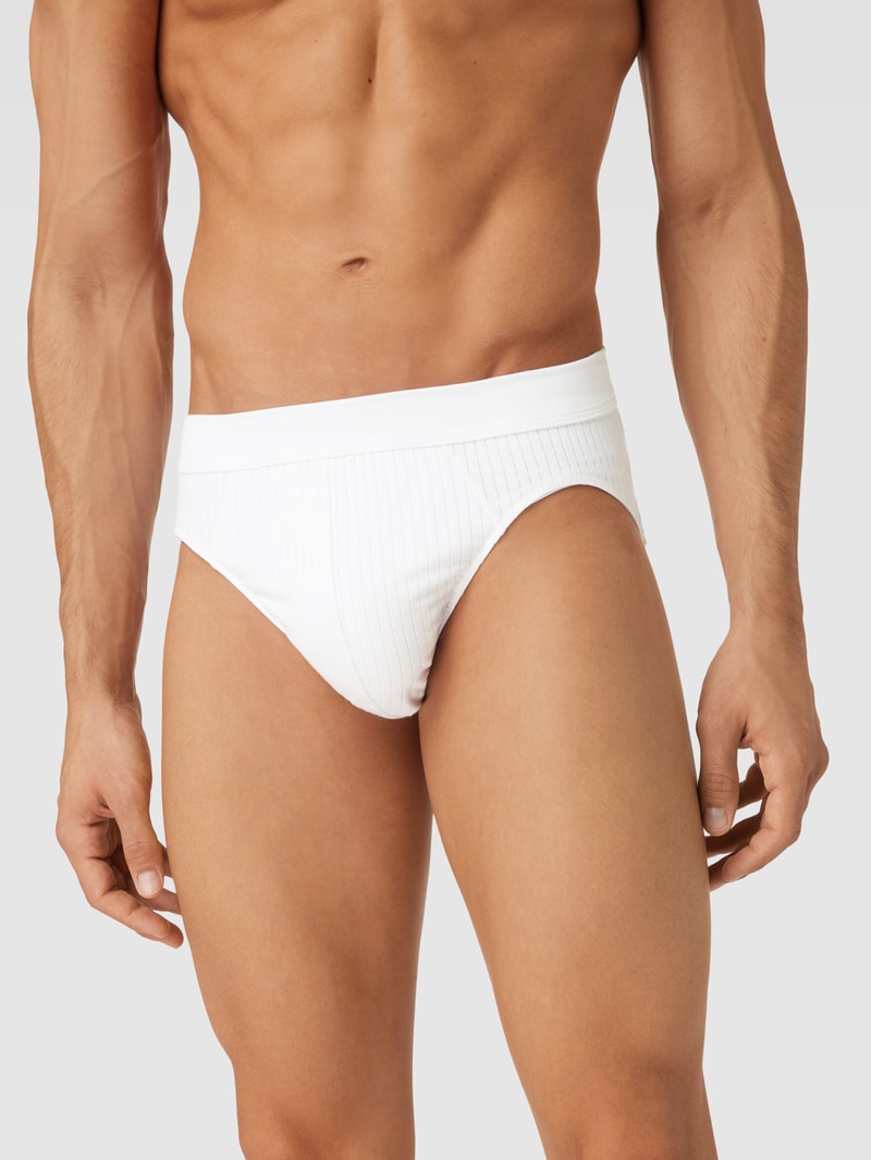 Slip mit Rippenstruktur im 2er-Pack Modell 'Authentic' in weiß