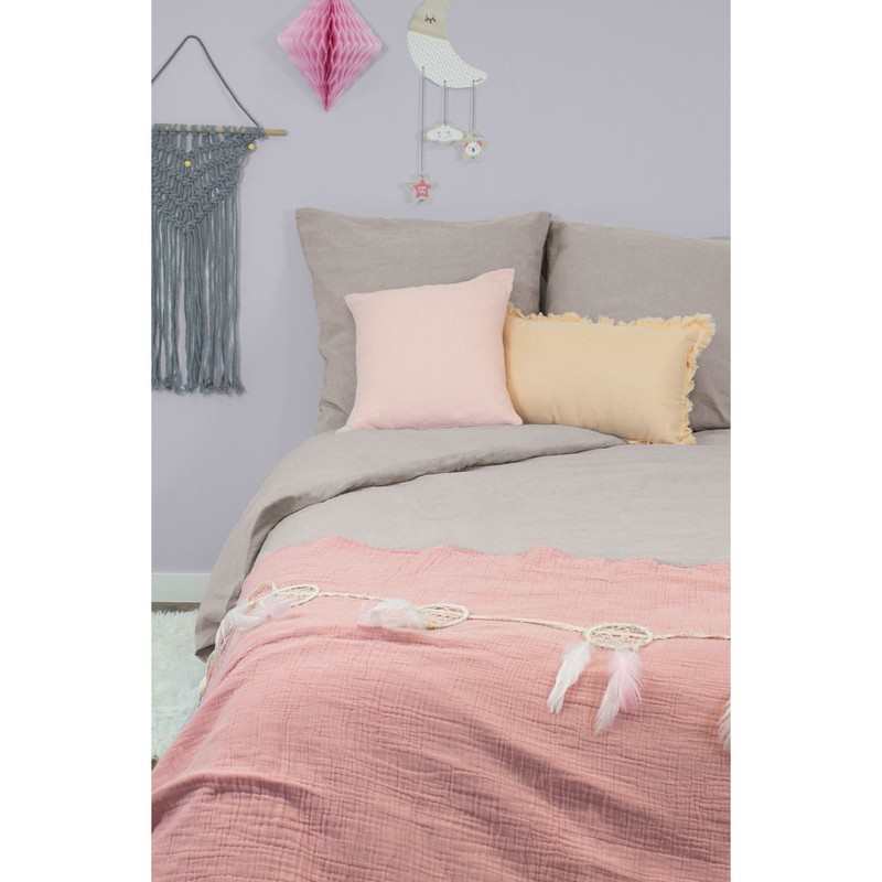 Housse de Couette Enfant en Lin et Coton Bio + taie d'oreiller
