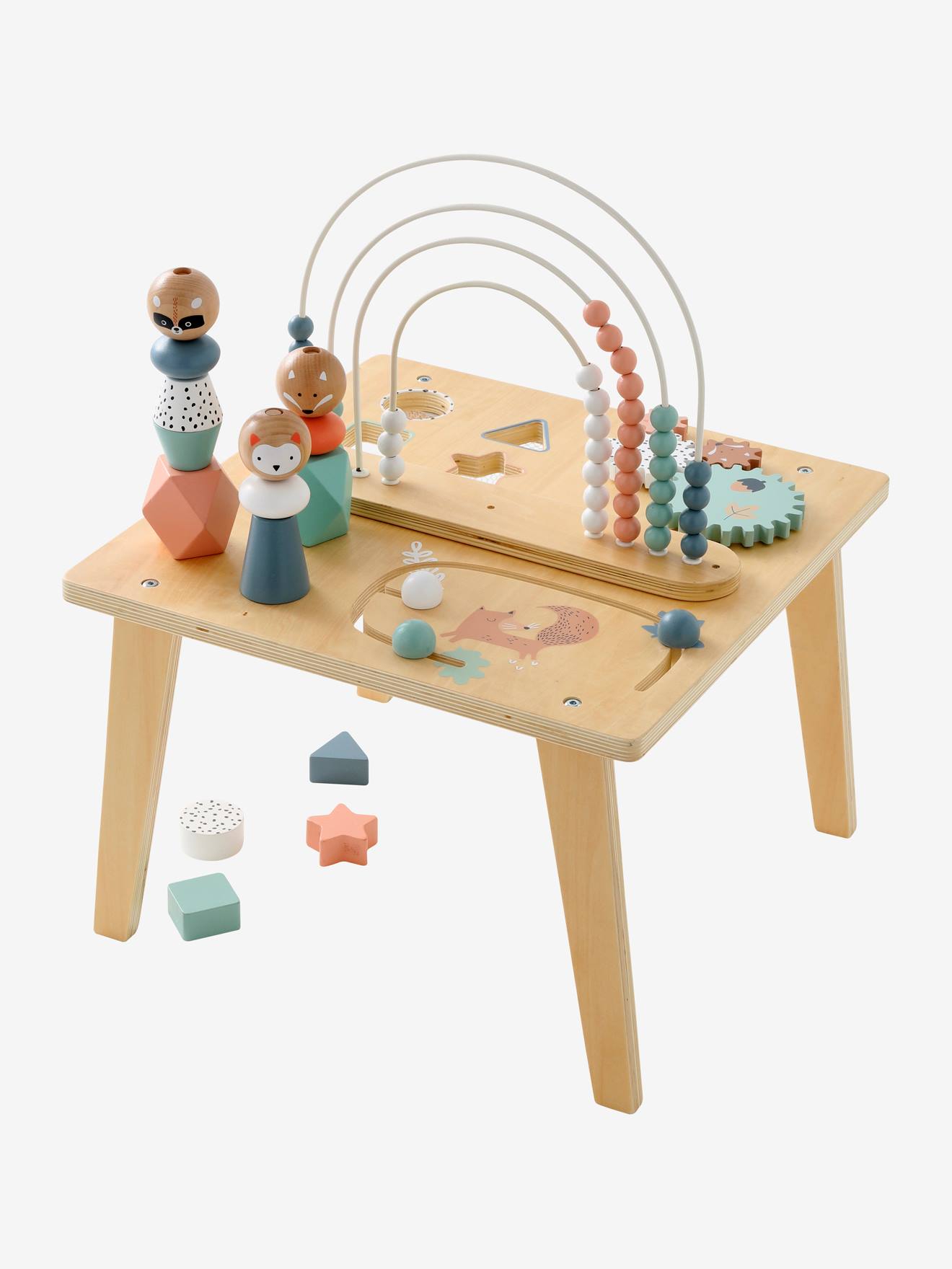 Table d'activités Arc-en-ciel en bois FSC® multicolore