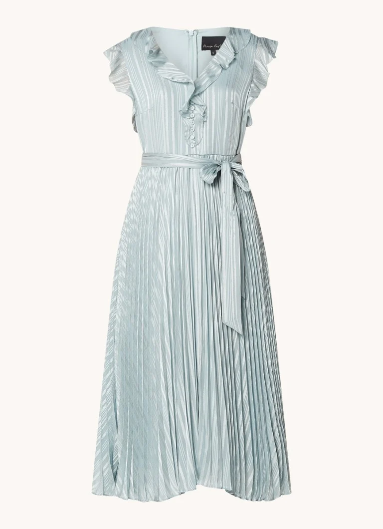 Vestido midi Carmella de Phase Eight con cinturón para anudar y botones decorativos.