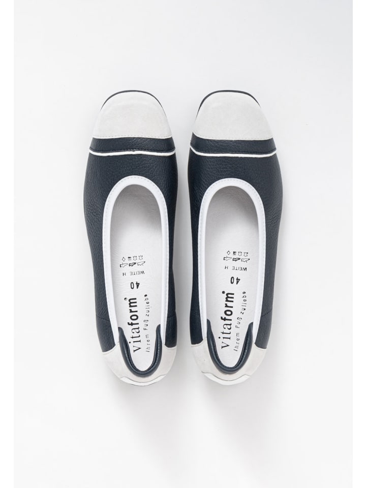 VITAFORM Hirschleder Ballerinas in marine/weiß günstig kaufen 38