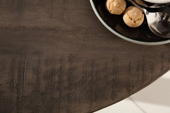 riess-ambiente Esstisch IRON CRAFT 80cm grau, Massivholz · Küchentisch · rund · 4cm Tischplatte · Industrial