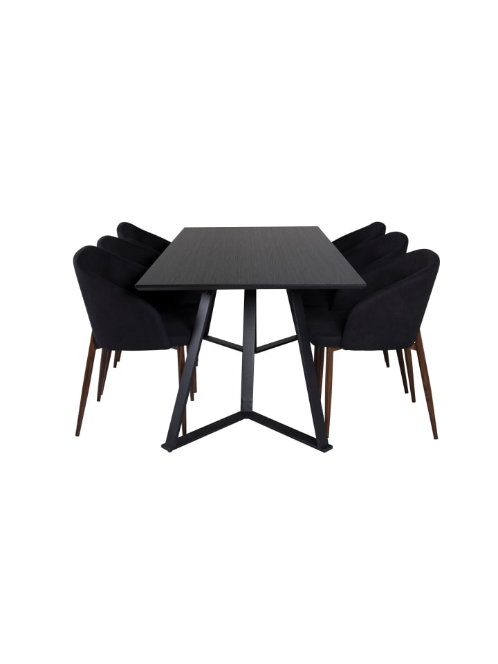ebuy24 Essgruppe Marina 41 (7-teilig) Schwarz 90 x 180 cm günstig kaufen onesize