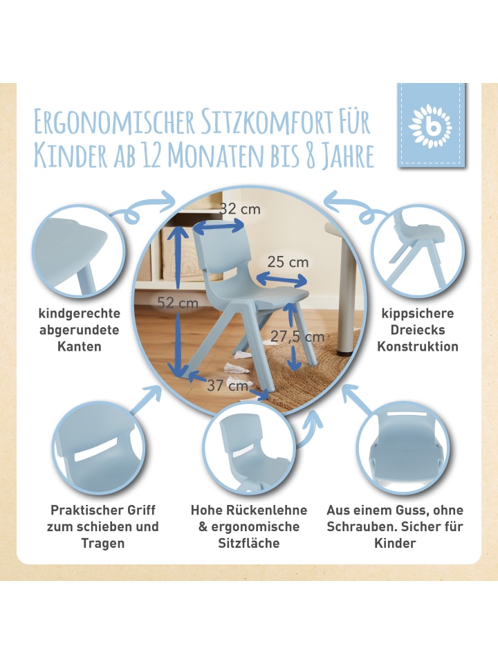 Bieco Spielwaren Kinderstuhl bis 80 kg belastbar in Blau günstig kaufen onesize