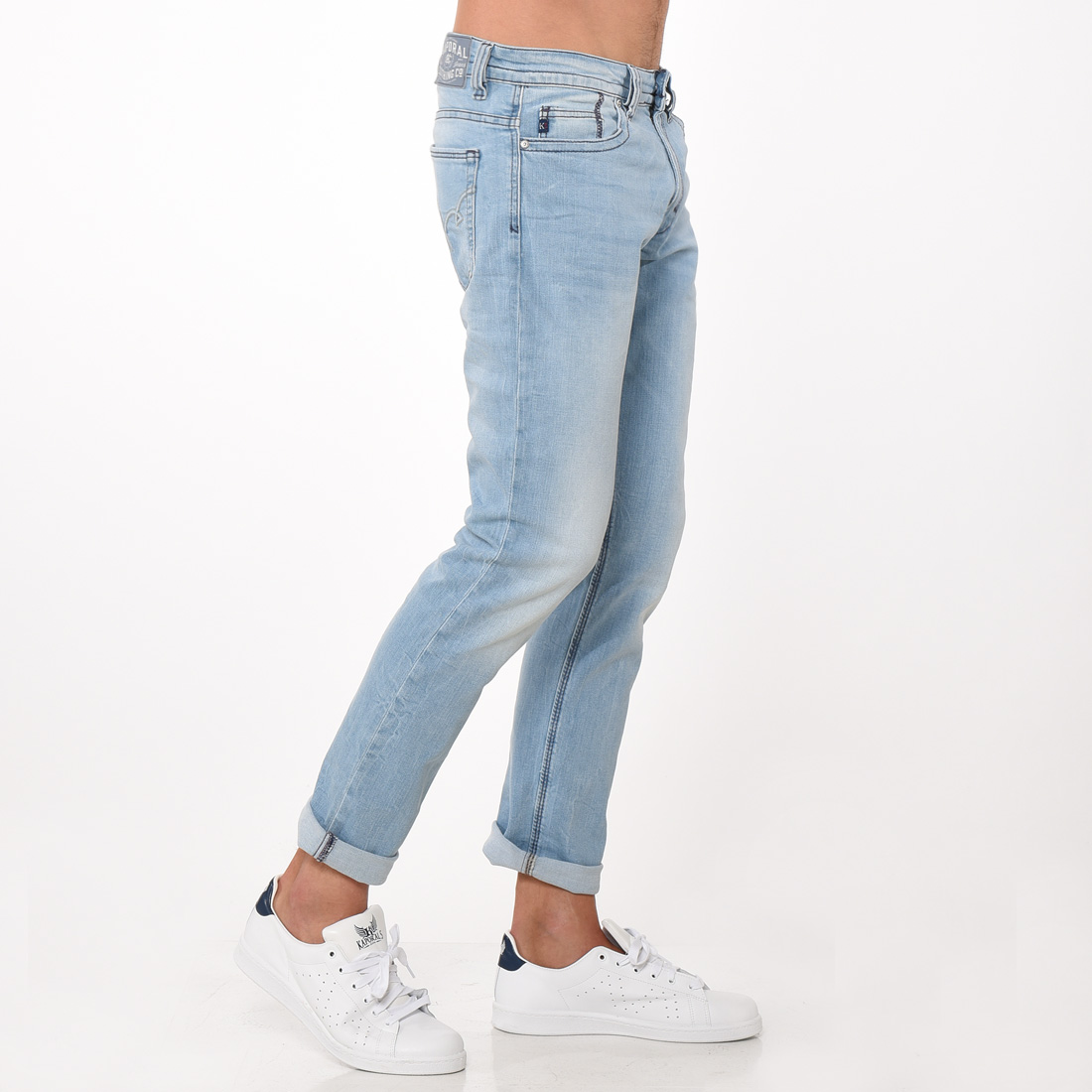 BROZZ  Jeans denim clair délavé