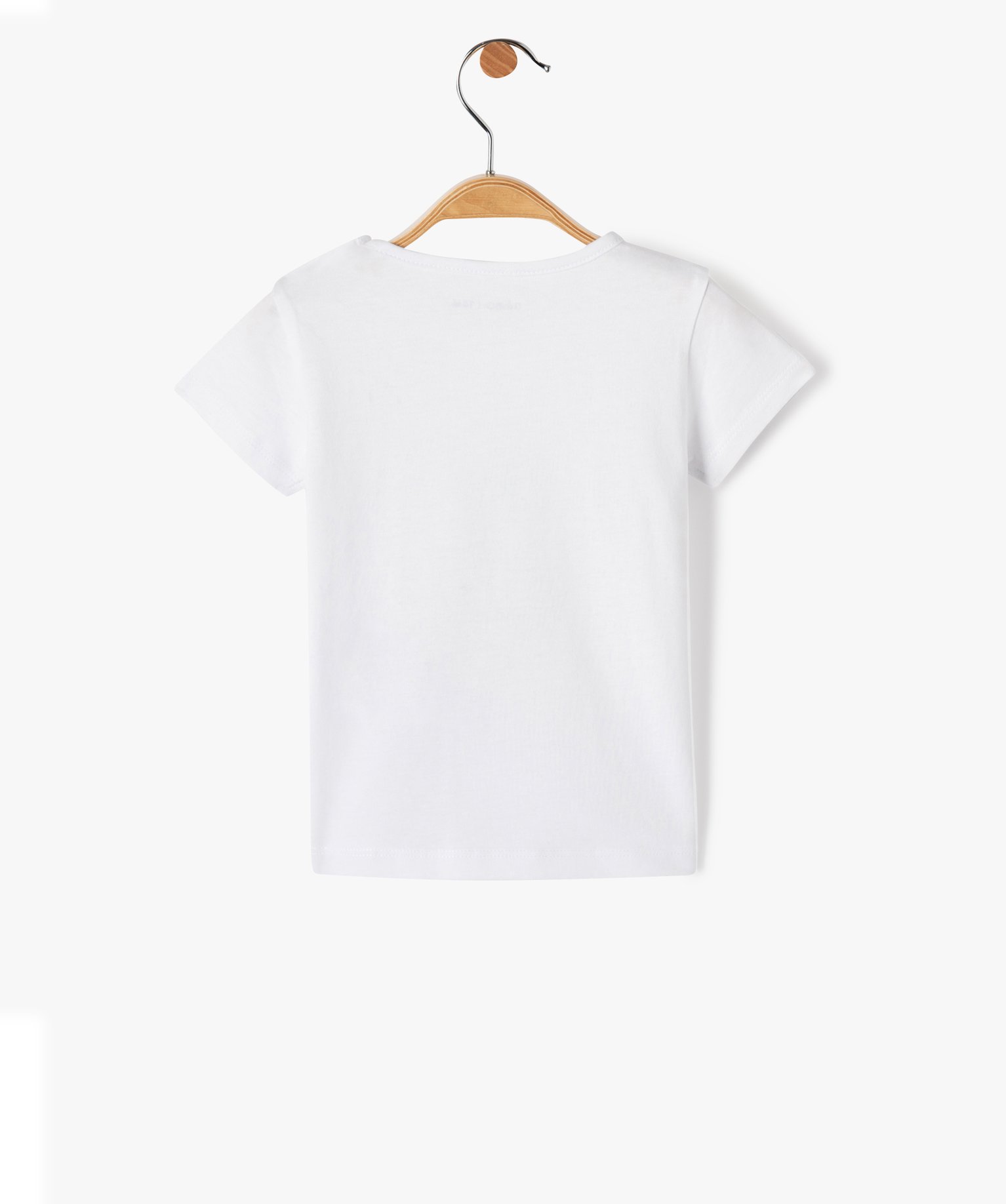 Tee-shirt bébé fille avec manches courtes et message paill... blanc | GEMO