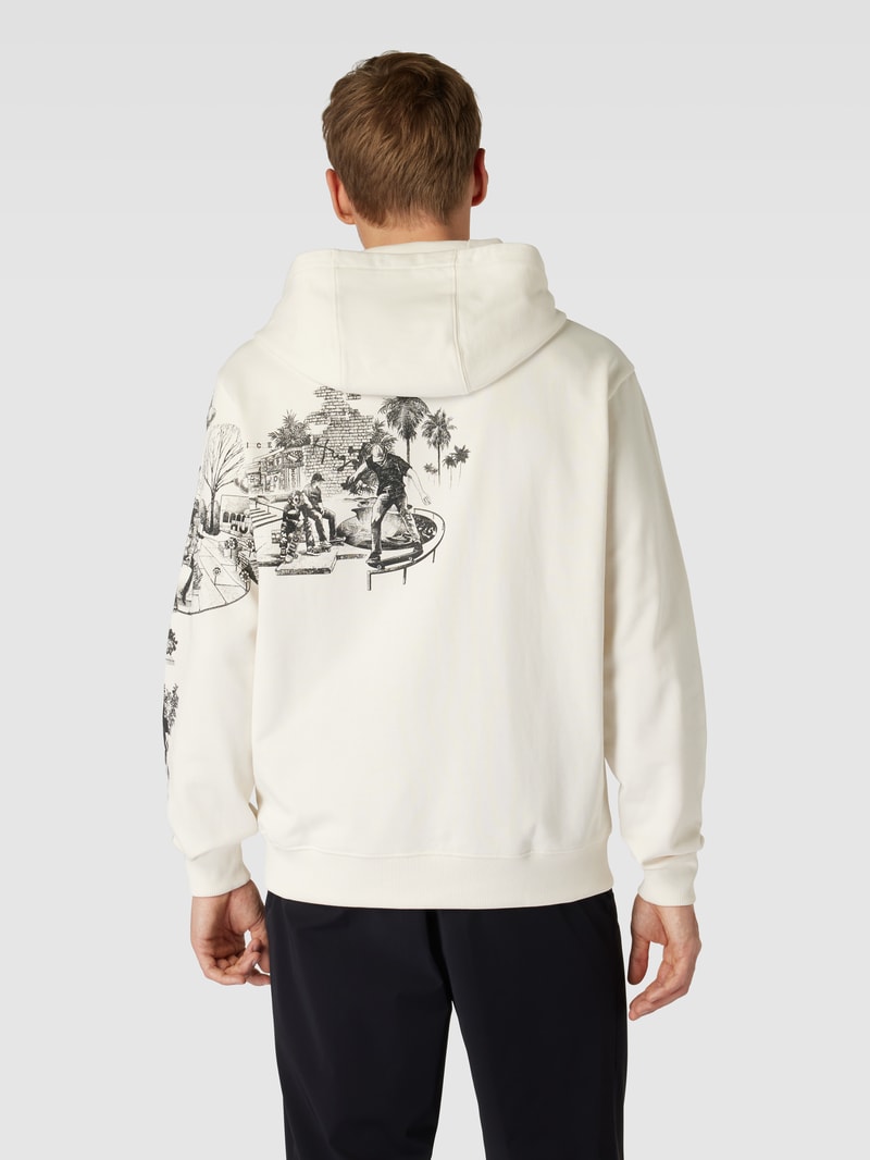 Hoodie mit Känguru-Tasche Modell 'Doliveto' in offwhite
