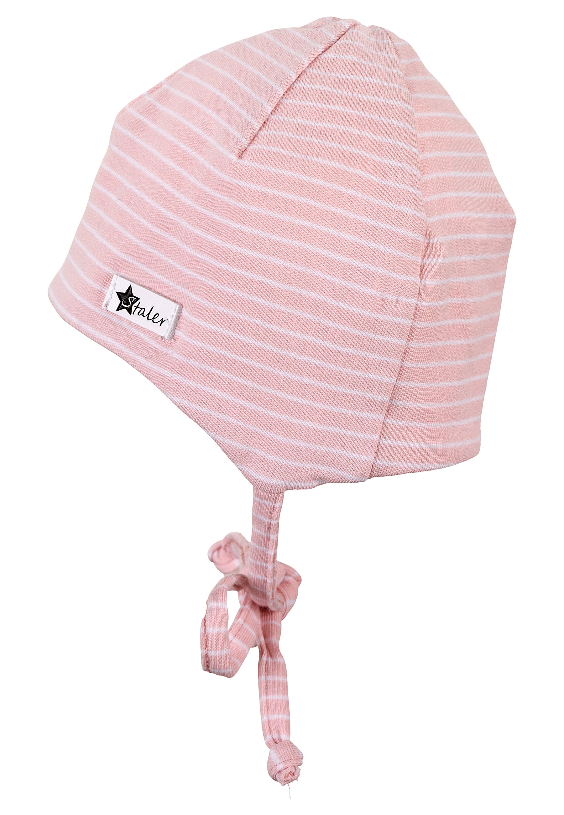 OCS Beanie in Samtblau und Rosa aus Ringeljersey