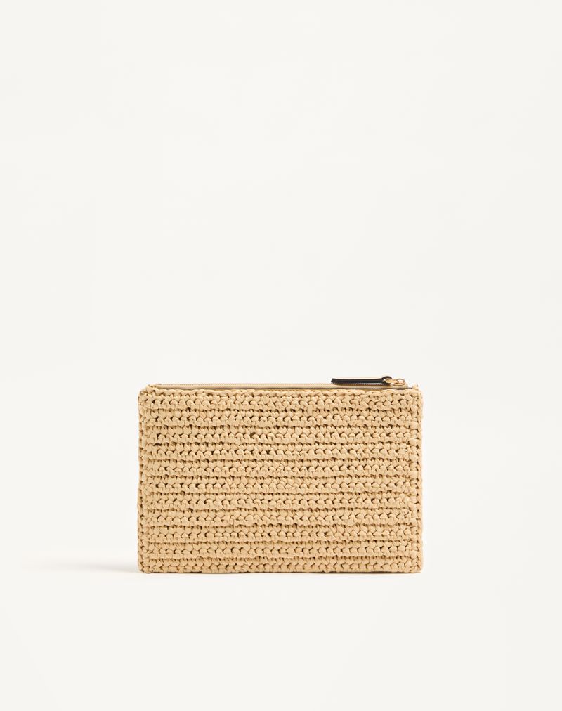 Valentino Garavani Viva Superstar Synthetic Raffia Clutch