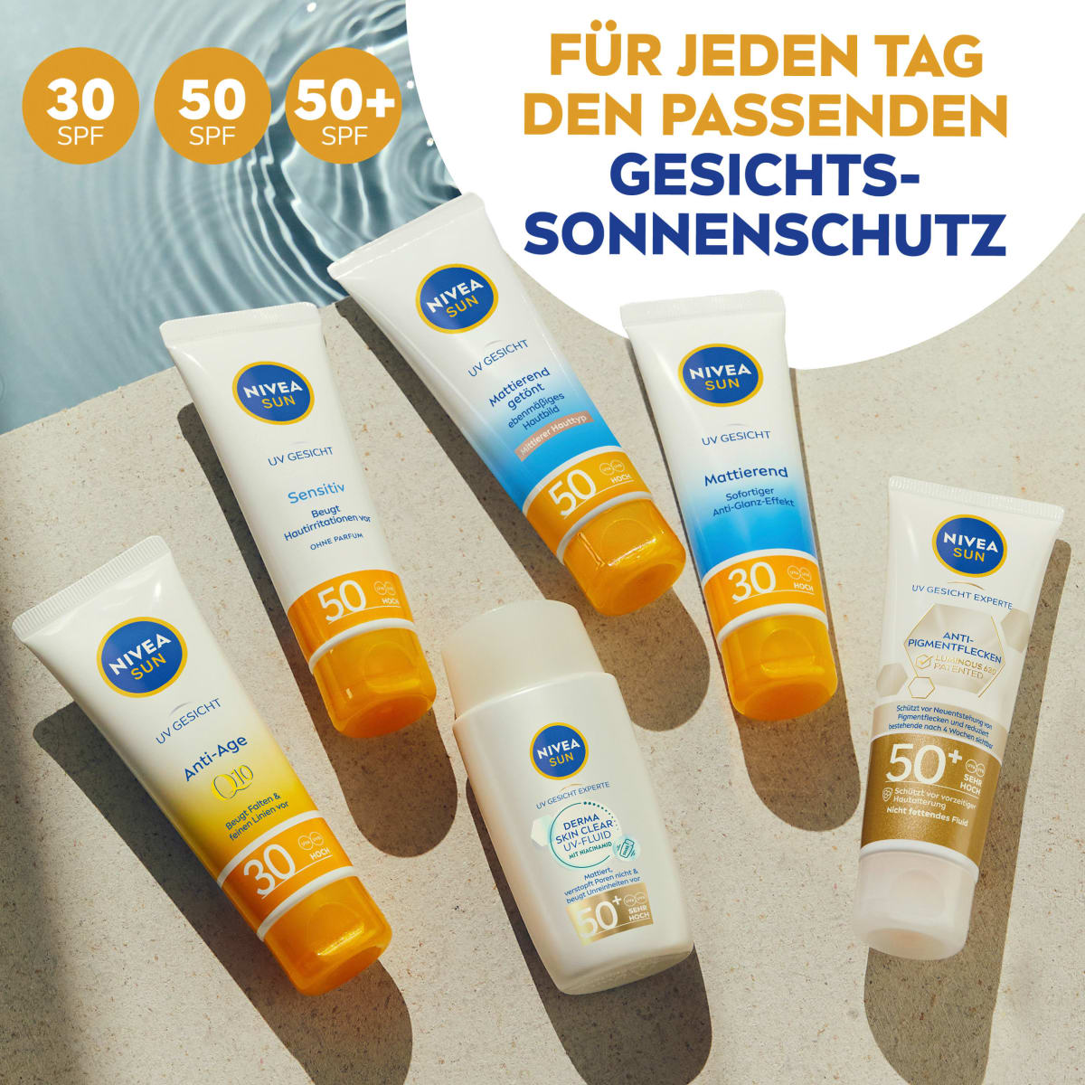 Sonnenfluid Gesicht derma skin clear UV Fluid mit Niacinamid, LSF 50+, 40 ml