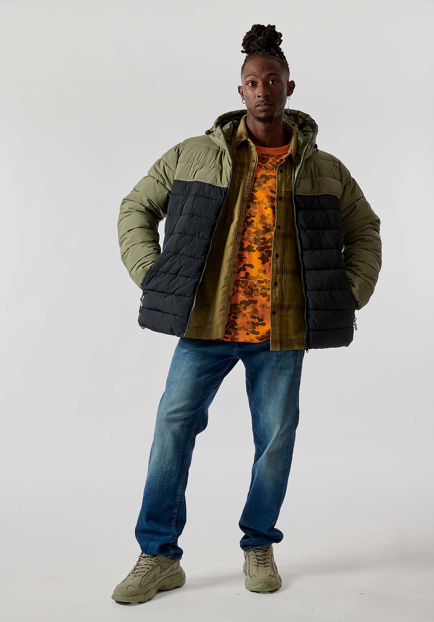 CODY   Doudoune kaki reversible Homme