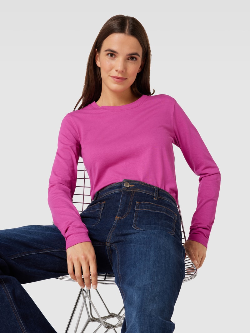 Longsleeve mit Rundhalsausschnitt in fuchsia