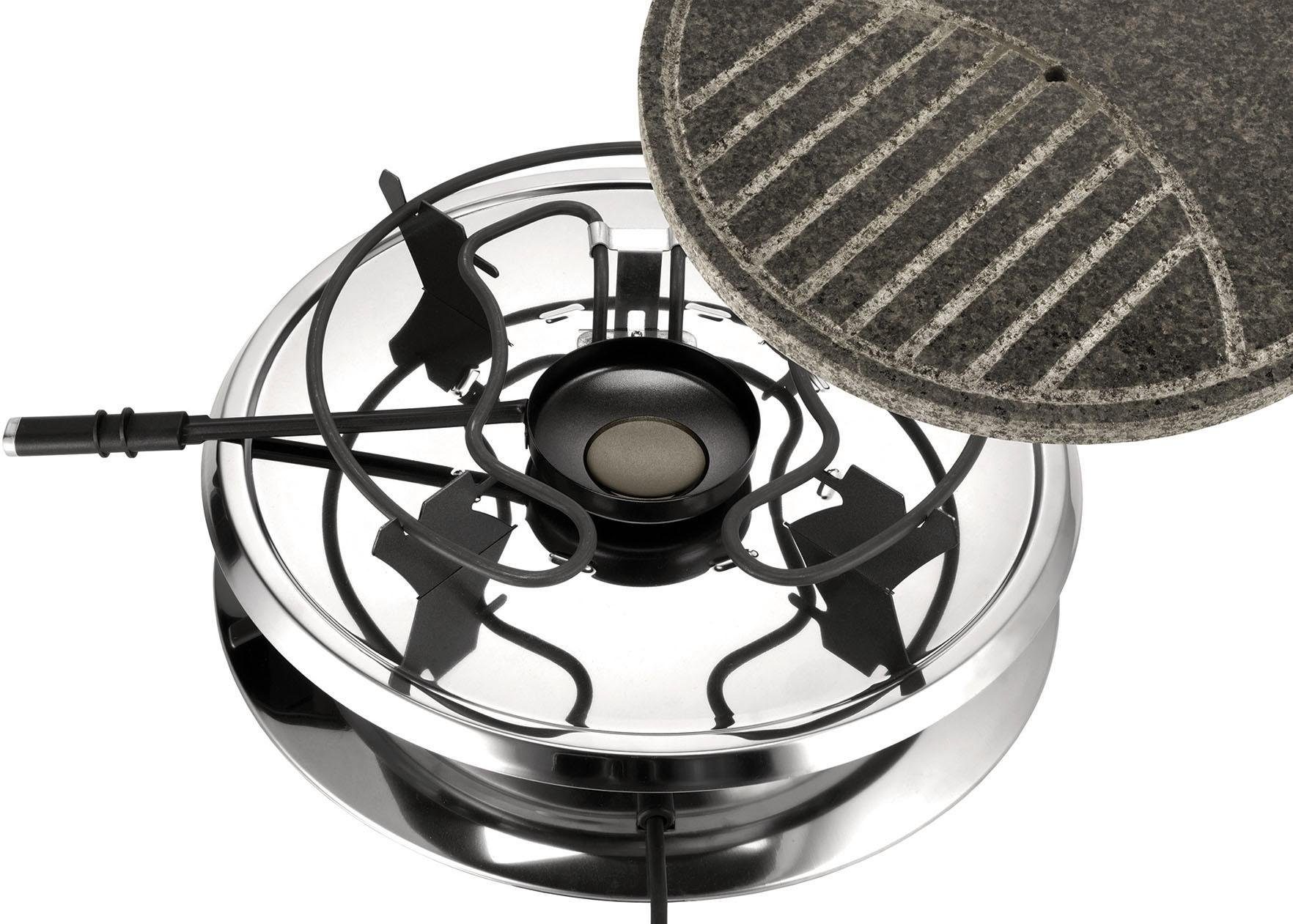 Unold Raclette und Fondue-Set Multi 4 in 1 - 48726, 8 Raclettepfännchen, 1300 W