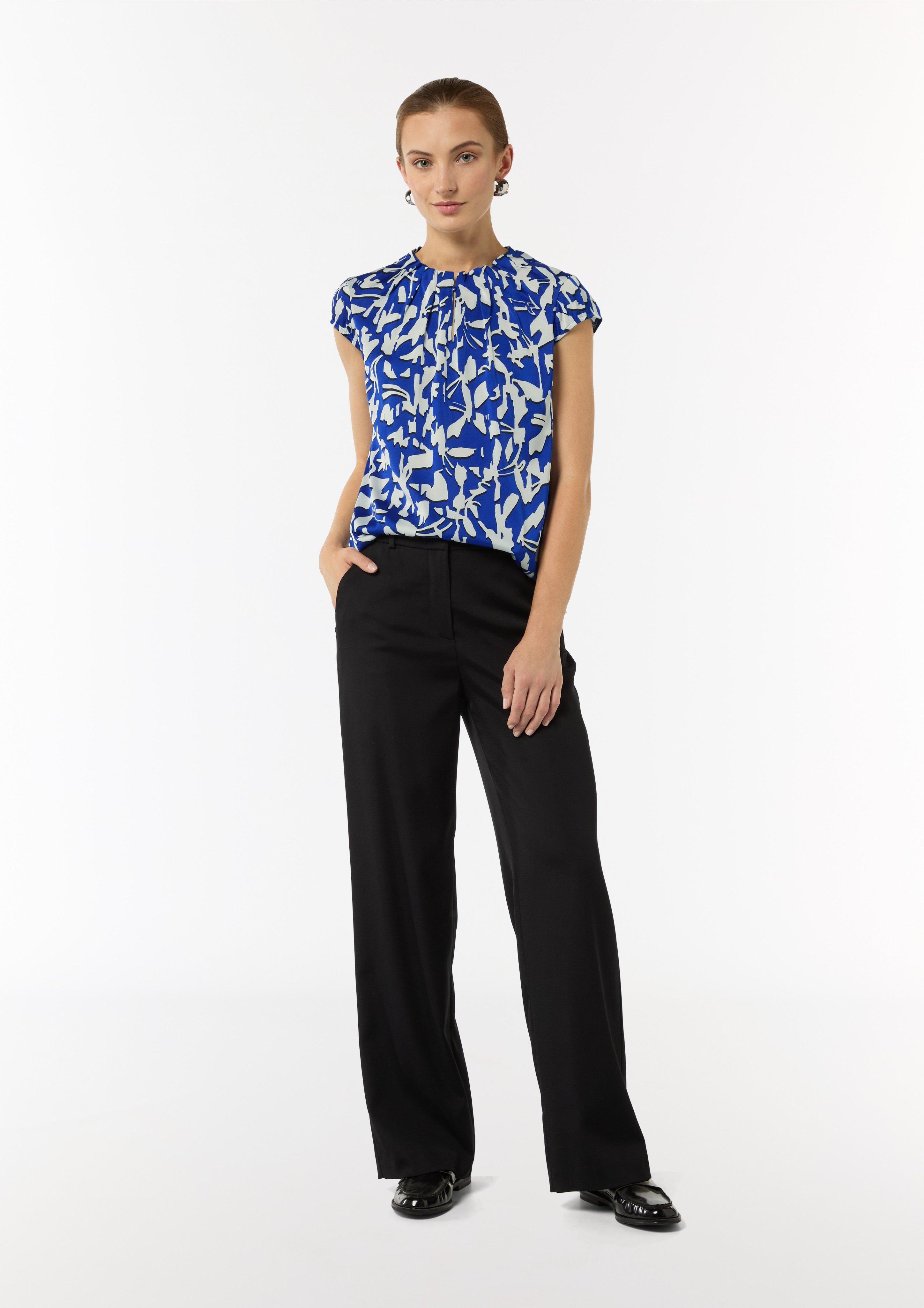 Bluse aus Satin - ozeanblau